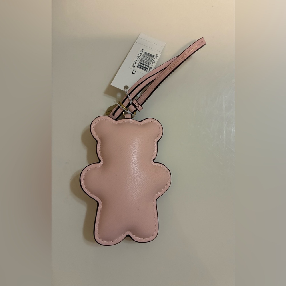 Coach leather Pink Bear Bag Charm with Gold Tag NWT NEW Release CHARM ONLY - Picture 2 of 5